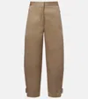 Proenza Schouler Serene Cotton Barrel-leg Pants In Sand