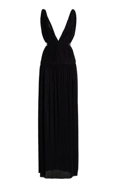 Proenza Schouler Serra Sash-tie Maxi Dress In Black