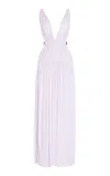Proenza Schouler Serra Sash-tie Maxi Dress In Purple