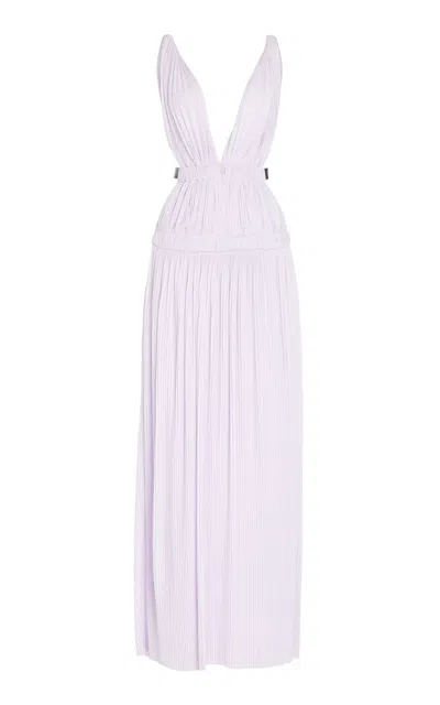 Proenza Schouler Serra Sash-tie Maxi Dress In Purple