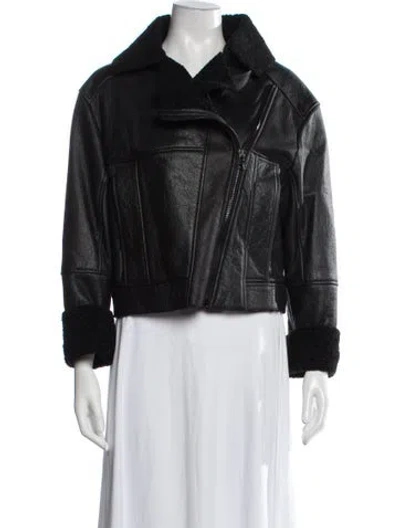 Pre-owned Proenza Schouler Shearling Biker Jacket In Black