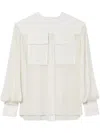 Proenza Schouler Sheer Pleated Flou Top In White