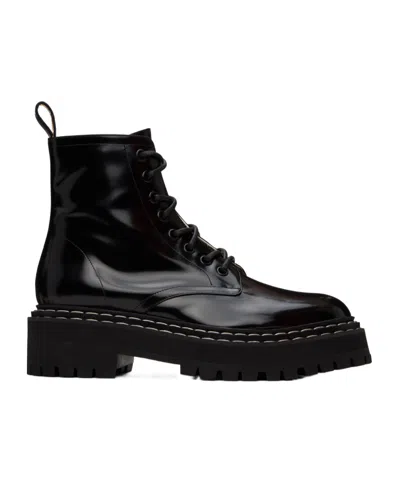 Proenza Schouler Short Boots With Raised Soles And Lace In Black