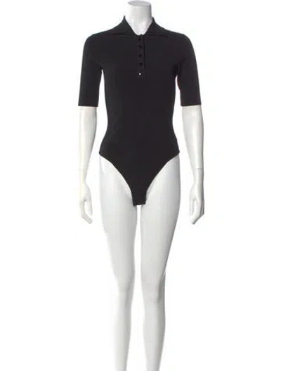 Pre-owned Proenza Schouler Short Sleeve Bodysuit In Black