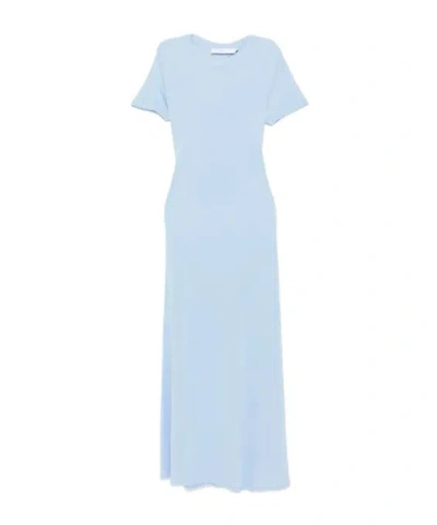 Proenza Schouler Short-sleeve Maxi Dress In Blue