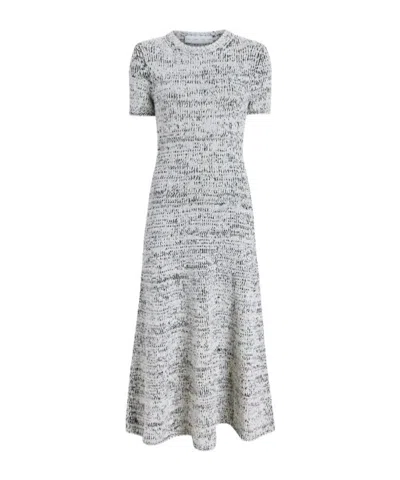 Proenza Schouler Short-sleeve Speckled Knit Midi Dress In Gray