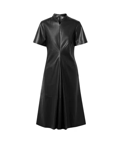 Proenza Schouler Short-sleeved Pleated Dress In Black