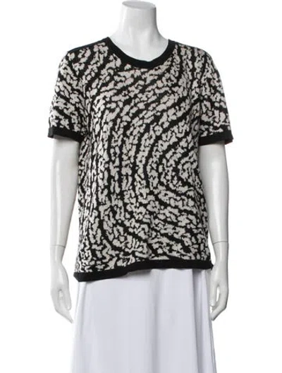 Pre-owned Proenza Schouler Silk Animal Print Sweater In Black