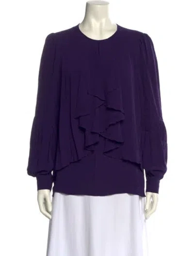 Pre-owned Proenza Schouler Silk Crew Neck Blouse In Purple