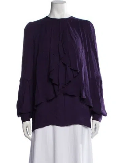 Pre-owned Proenza Schouler Silk Crew Neck Blouse In Purple