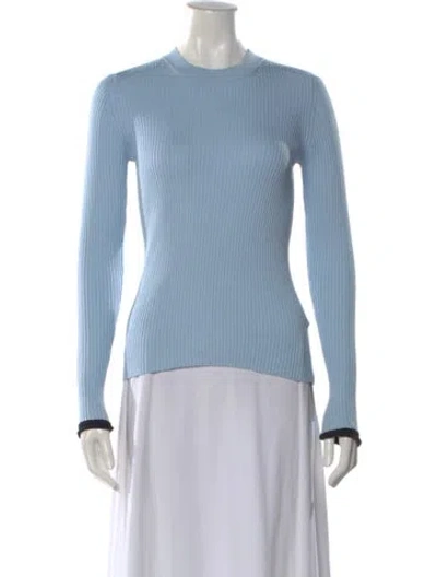 Pre-owned Proenza Schouler Silk Crew Neck Sweater In Blue