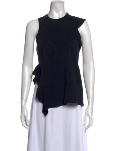 Pre-owned Proenza Schouler Silk Crew Neck Top In Black