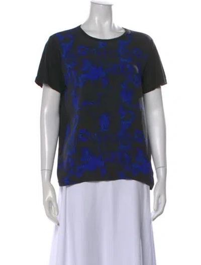 Pre-owned Proenza Schouler Silk Floral Print T-shirt In Multi