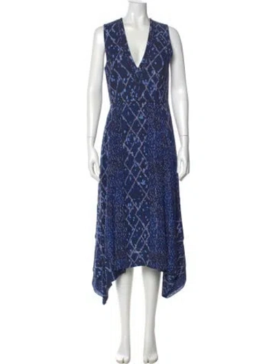 Pre-owned Proenza Schouler Silk Long Dress In Blue