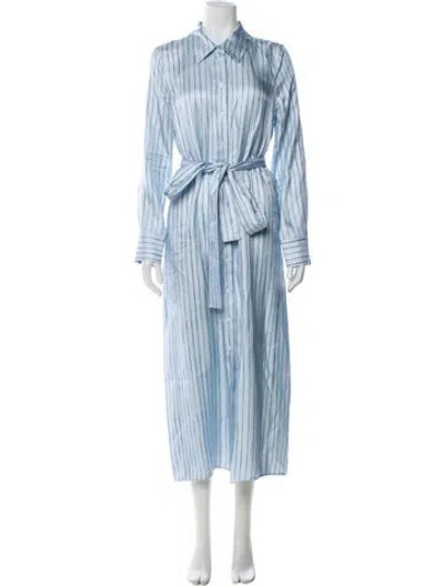Pre-owned Proenza Schouler Silk Long Dress In Blue