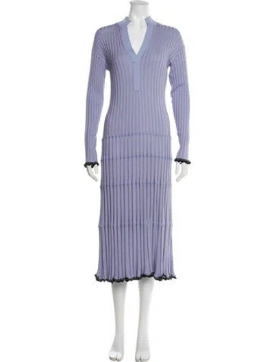 Pre-owned Proenza Schouler Silk Long Dress In Blue