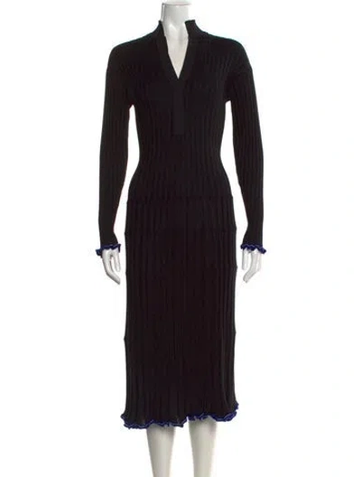 Pre-owned Proenza Schouler Silk Midi Length Dress In Black