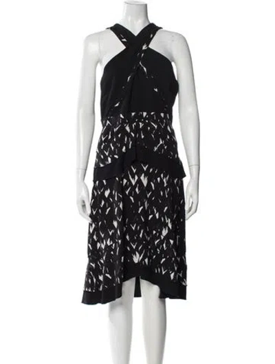 Pre-owned Proenza Schouler Silk Midi Length Dress In Black