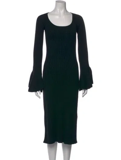 Pre-owned Proenza Schouler Silk Midi Length Dress In Black