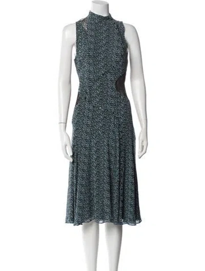 Pre-owned Proenza Schouler Silk Midi Length Dress In Blue
