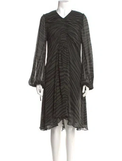 Pre-owned Proenza Schouler Silk Midi Length Dress In Green