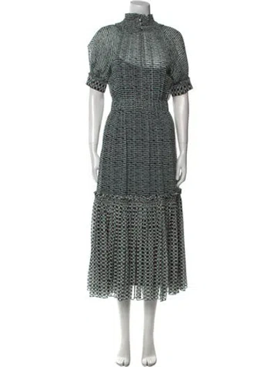 Pre-owned Proenza Schouler Silk Midi Length Dress In Green