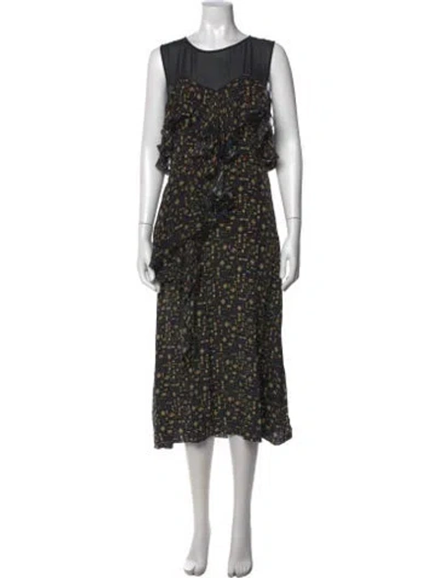 Pre-owned Proenza Schouler Silk Midi Length Dress In Neutrals