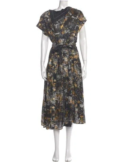 Pre-owned Proenza Schouler Silk Midi Length Dress W/ Tags In Multi