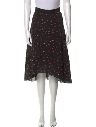 Pre-owned Proenza Schouler Silk Midi Length Skirt In Black