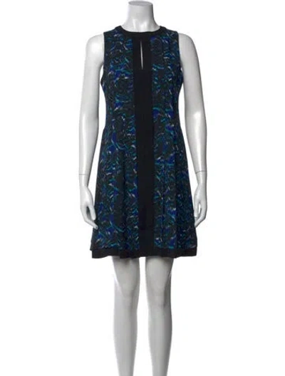 Pre-owned Proenza Schouler Silk Mini Dress In Black/blue