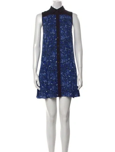 Pre-owned Proenza Schouler Silk Mini Dress In Blue