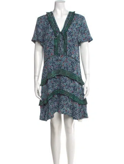 Pre-owned Proenza Schouler Silk Mini Dress In Blue