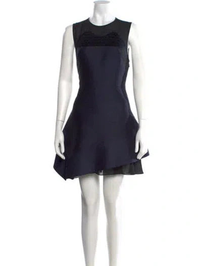 Pre-owned Proenza Schouler Silk Mini Dress In Blue