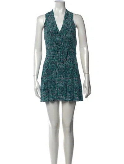 Pre-owned Proenza Schouler Silk Mini Dress In Green