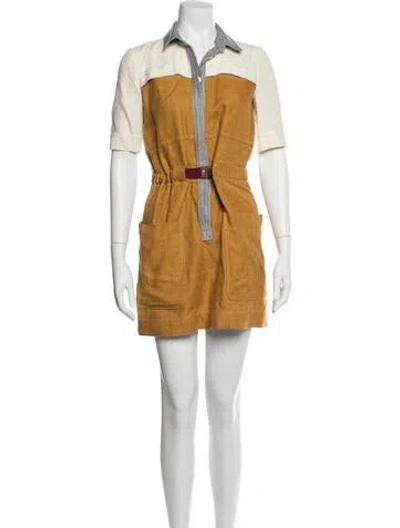 Pre-owned Proenza Schouler Silk Mini Dress In Orange