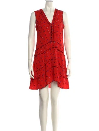 Pre-owned Proenza Schouler Silk Mini Dress In Red