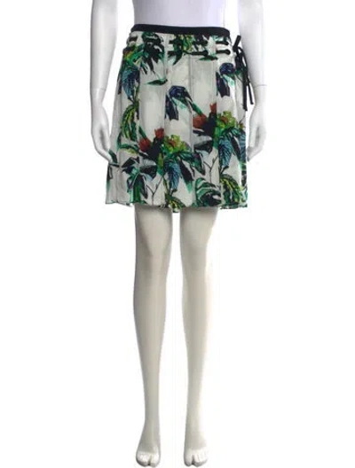 Pre-owned Proenza Schouler Silk Mini Skirt In Green