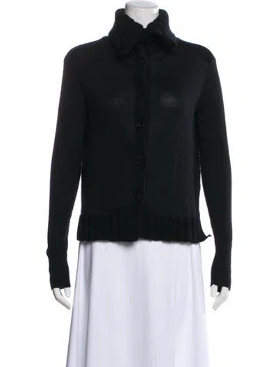Pre-owned Proenza Schouler Silk Mock Neck Sweater In Black