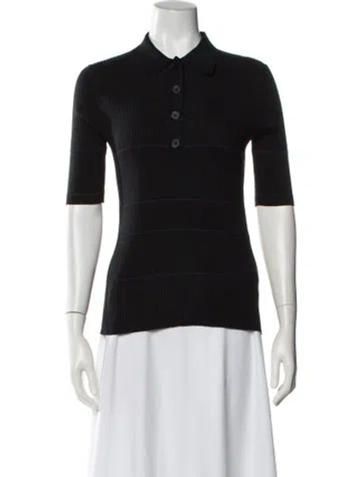 Pre-owned Proenza Schouler Silk Mock Neck Sweater In Black