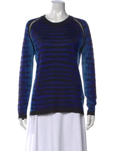 Pre-owned Proenza Schouler Silk Patterned Sweater In Blue