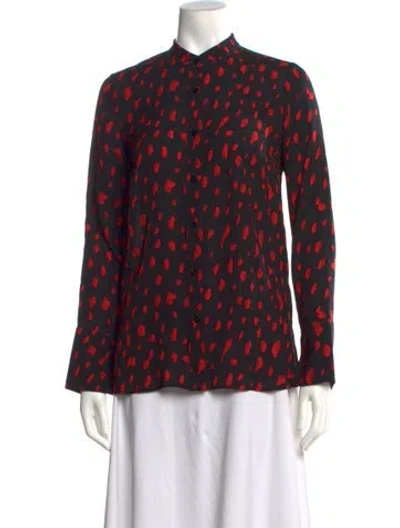 Pre-owned Proenza Schouler Silk Printed Blouse In Black