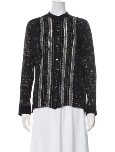 Pre-owned Proenza Schouler Silk Printed Blouse In Gray
