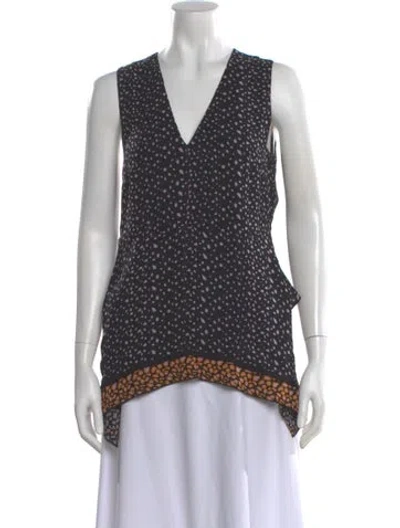 Pre-owned Proenza Schouler Silk Printed Blouse In White