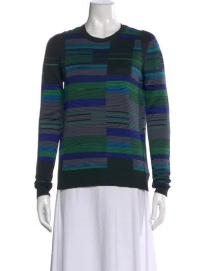 Pre-owned Proenza Schouler Silk Printed Sweater In Green
