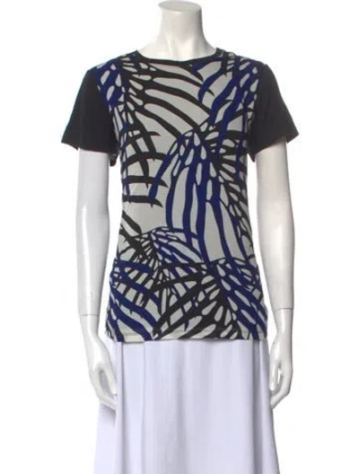 Pre-owned Proenza Schouler Silk Printed T-shirt In Black