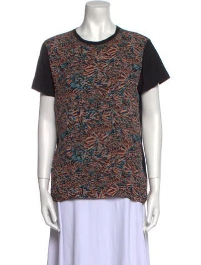 Pre-owned Proenza Schouler Silk Printed T-shirt In Black