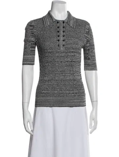 Pre-owned Proenza Schouler Silk Short Sleeve Polo In Multi