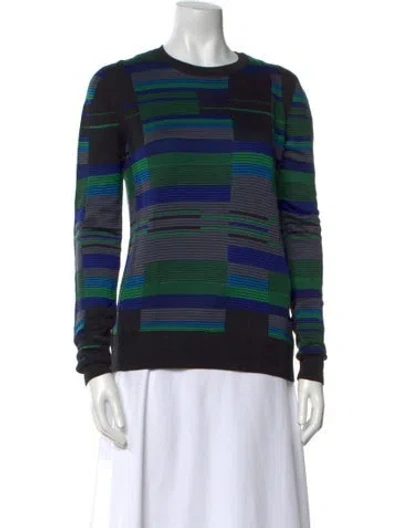 Pre-owned Proenza Schouler Silk Striped Sweater In Black