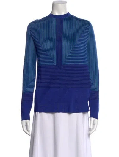 Pre-owned Proenza Schouler Silk Striped Sweater In Blue