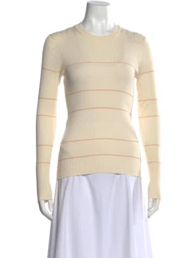 Pre-owned Proenza Schouler Silk Striped Sweater In Neutral
